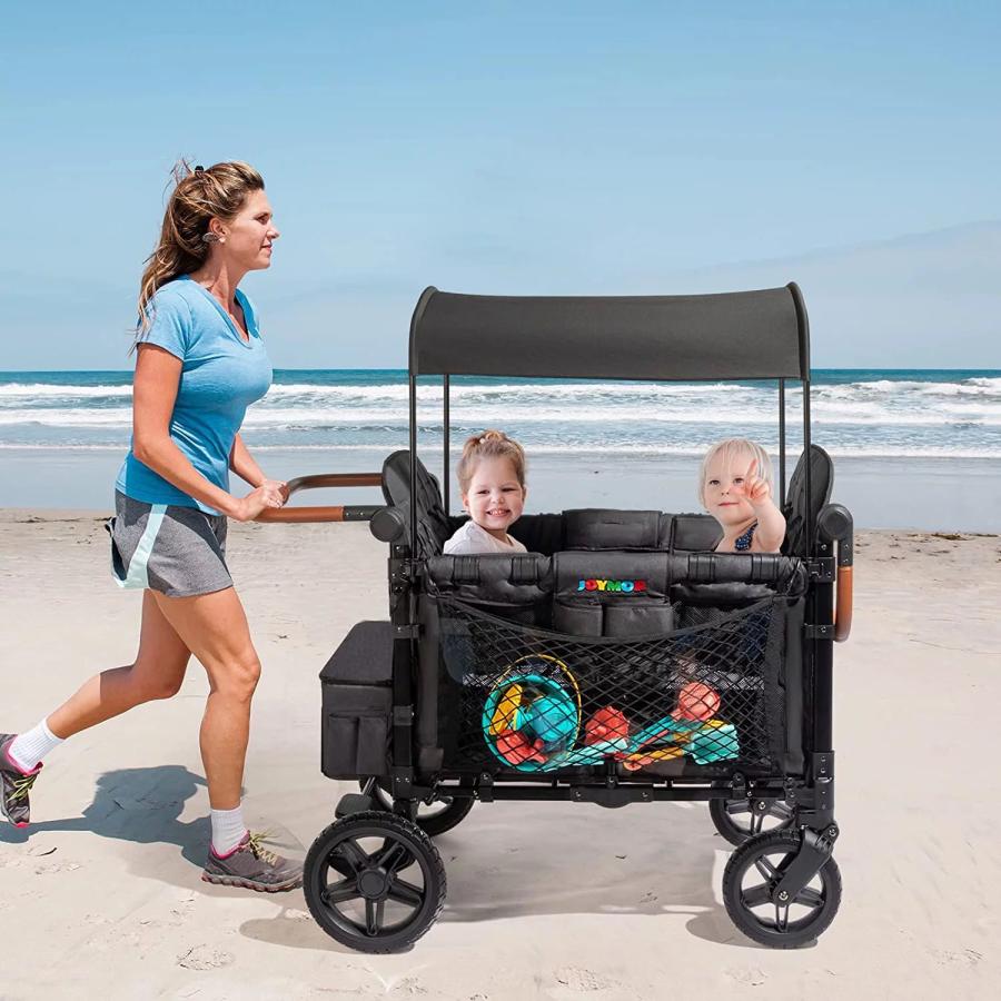 Joymor Stroller Wagon for 4 Kids, Luxury 4 Seater Wagon Stroller, Features Rubber Wheel ジョイマー ラグジュアリー 4人乗り ワゴン ベビーカー｜pl-luxury｜02
