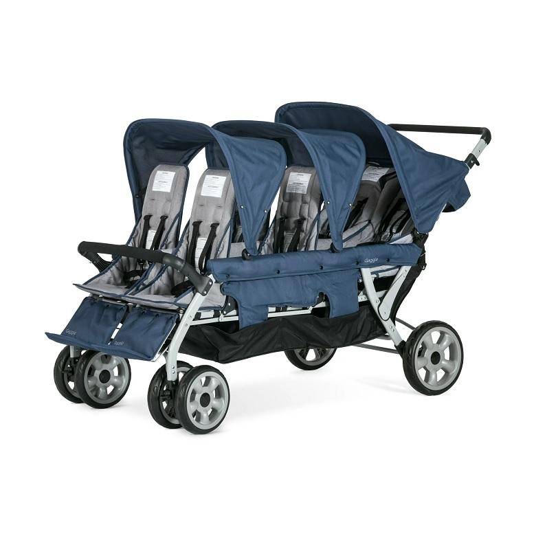 Gaggle Jamboree 6-Seat Folding Stroller with Canopy Navy/Gray
