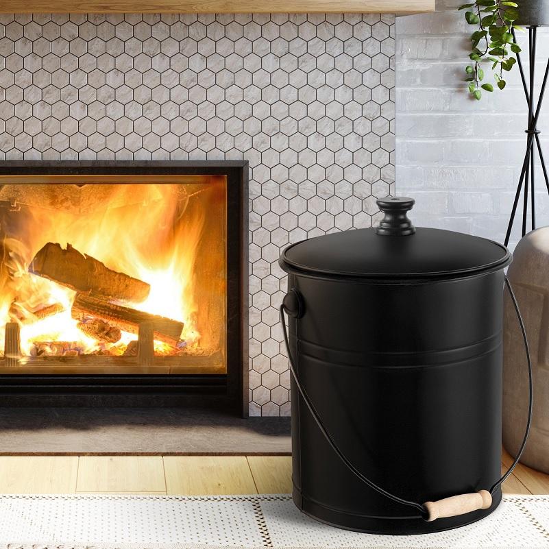 Amagabeli Ash Bucket with Lid Outdoor and Indoor Coal Bucket for Fireplace Small Fire Bucket  アマガバリ 屋外・屋内用両用 金属製灰バケツ｜pl-luxury｜06