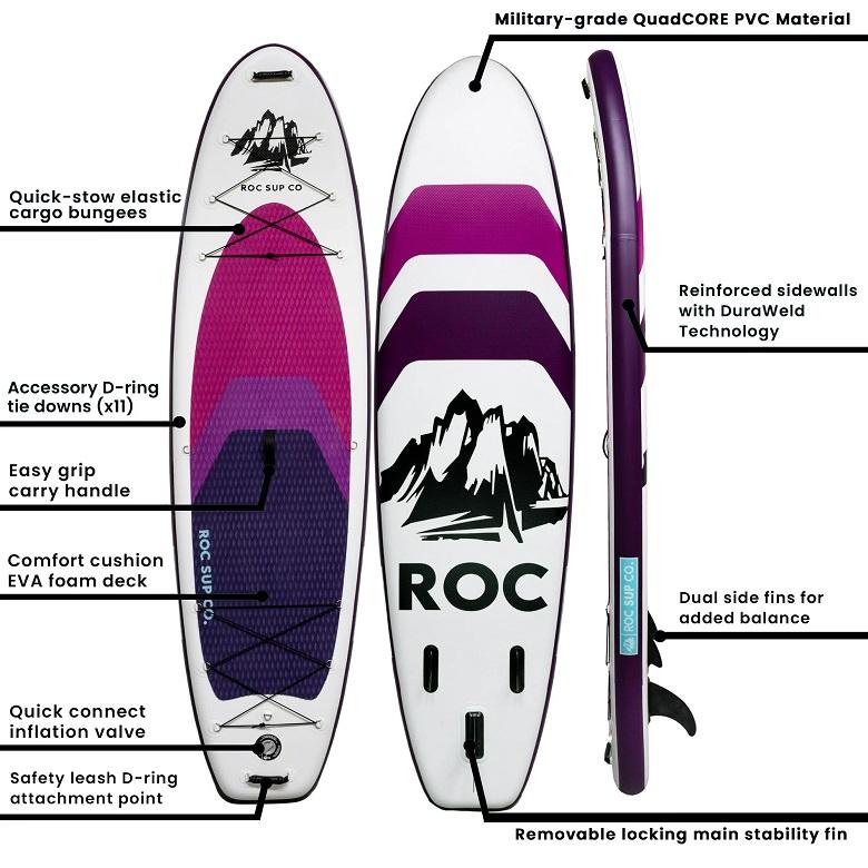 Roc Inflatable Stand Up Paddle Board with Premium Sup (Violet) ロック インフレータブル スタンド パドルボード プレミアム サップ｜pl-luxury｜02
