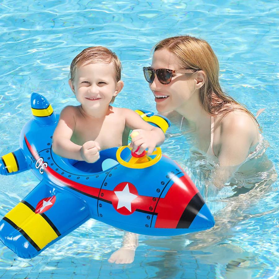 Wishtime Baby Inflatable Pool Float Airplane Swimming Float Boat ウィッシュタイム ベビー プールフロート エアープレーン スイミング フロート ボート_1