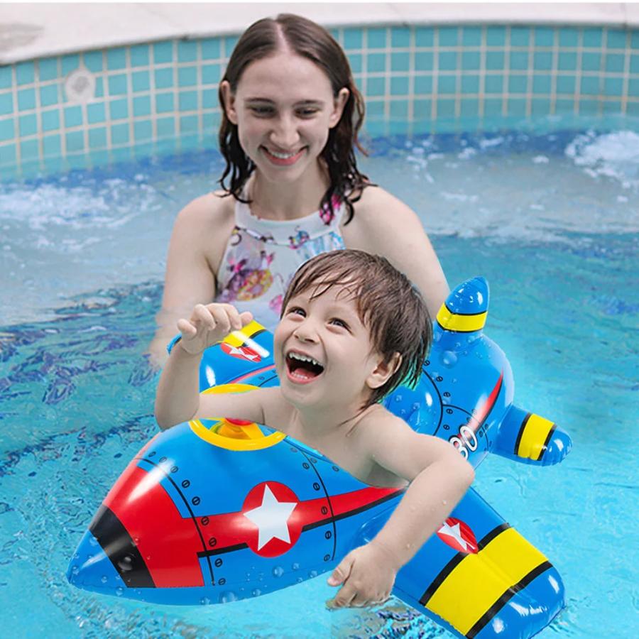 Wishtime Baby Inflatable Pool Float Airplane Swimming Float Boat ウィッシュタイム ベビー プールフロート エアープレーン スイミング フロート ボート_2