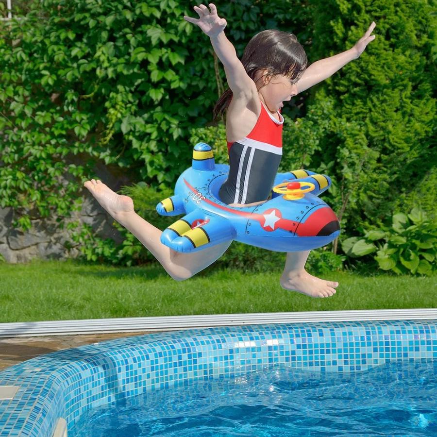 Wishtime Baby Inflatable Pool Float Airplane Swimming Float Boat ウィッシュタイム ベビー プールフロート エアープレーン スイミング フロート ボート_3