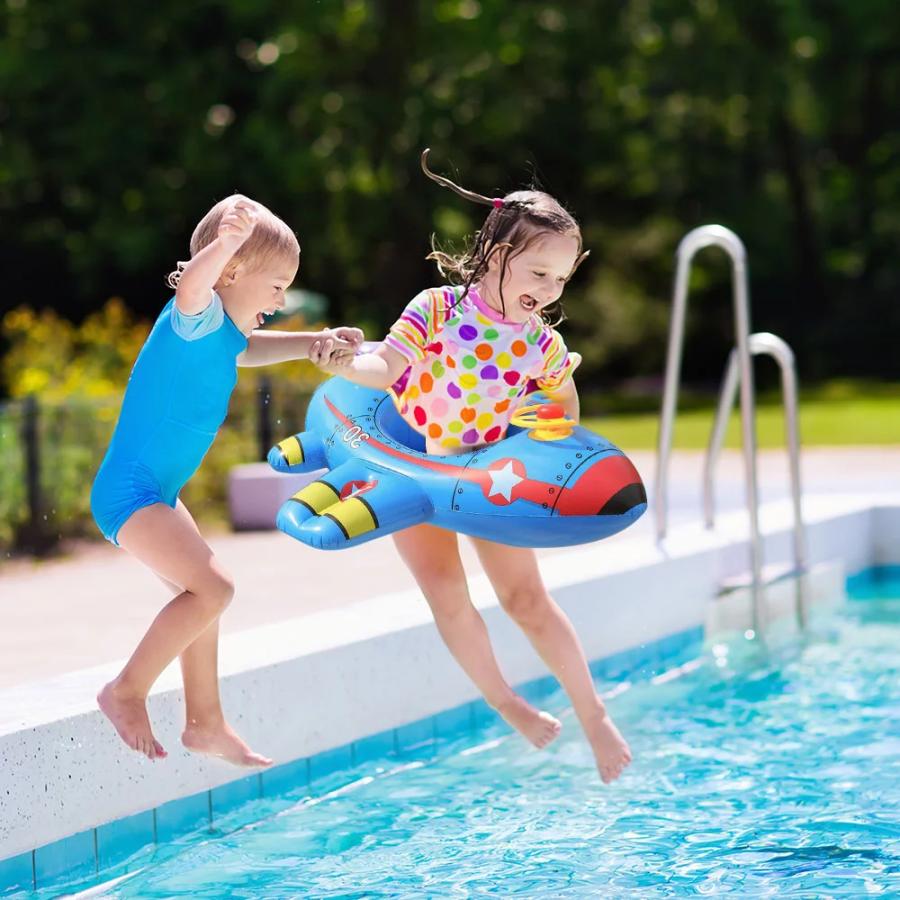 Wishtime Baby Inflatable Pool Float Airplane Swimming Float Boat ウィッシュタイム ベビー プールフロート エアープレーン スイミング フロート ボート_4