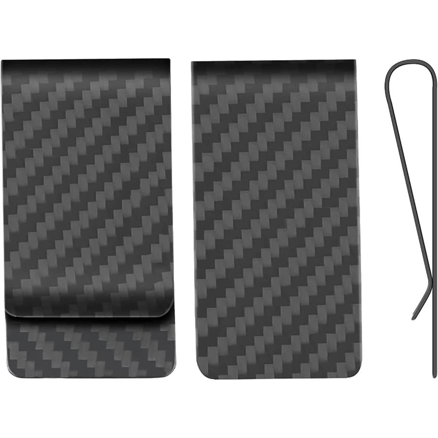 マネークリップ 財布 カーボンファイバー製 クレジットカードホルダー CL CARBONLIFE クリップ つやなし マットブラック