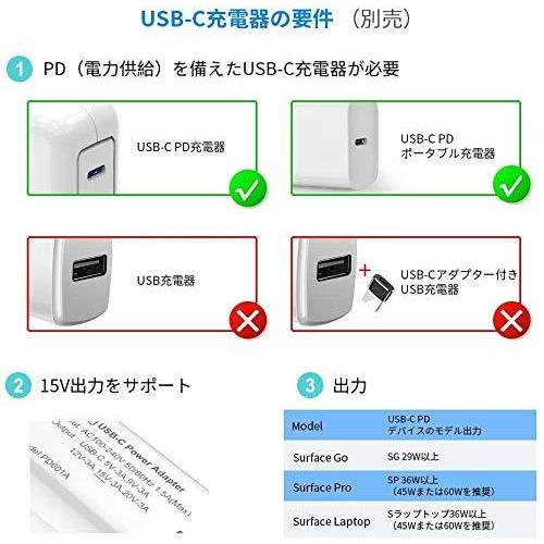 Surface USB-C 急速充電ケーブル 1.8m オス 45w15v以上のPDアダプターが必要 TYPE-C 15VPD充電に対応 しなやかな ナイロン編み 青赤ゼブラ黒｜pla-net｜08