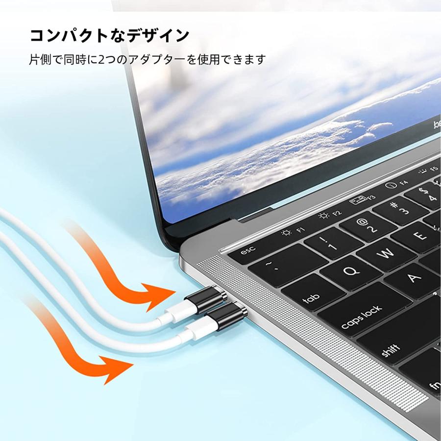 Thunderbolt3対応 マグネット USB-C to USB-Cアダプター サンダーボルト3対応 磁気 Type-C 変換 I字型 |  | 02