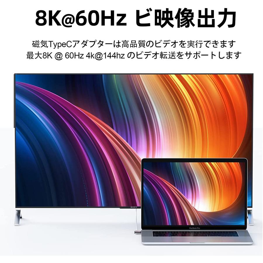 Thunderbolt3対応 マグネット USB-C to USB-Cアダプター サンダーボルト3対応 磁気 Type-C 変換 I字型 |  | 03