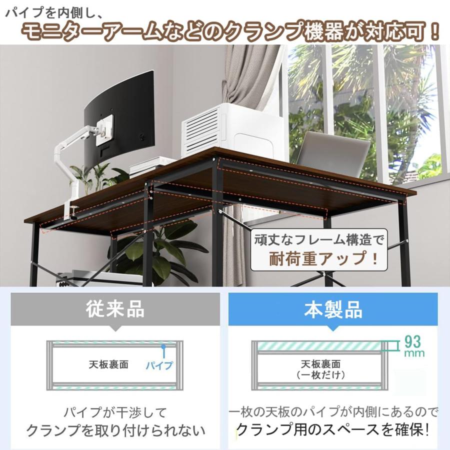 L字デスク パソコンデスク 幅160cm+100cm 奥行60cm ワークデスク  