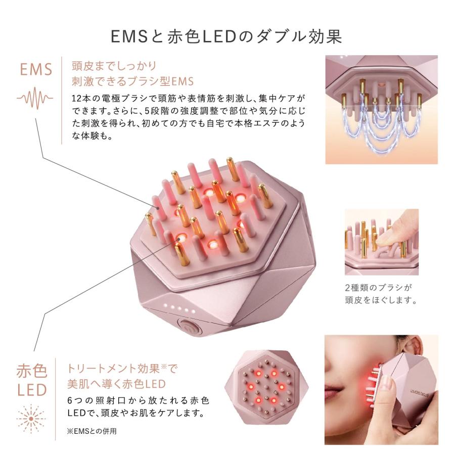 ルルドボーテ EMSリフトブラシ エステ 美顔器 EMS 顔頭皮全身 LED防水 ルルド 【公式店P10倍】アテックスルルド EMSリフトブラシ AX