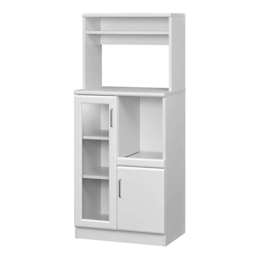 白井産業(Shirai) レンジ台 食器棚 ホワイト 白 幅58.6 高さ138.0 奥行  