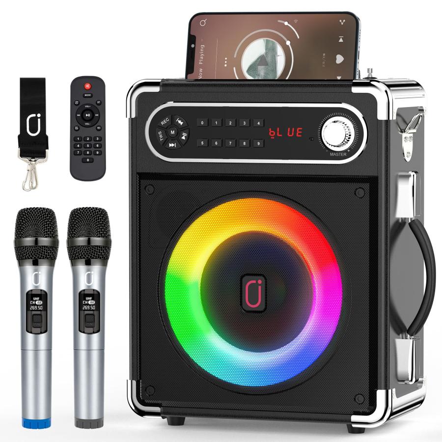 カラオケセット ワイヤレスマイク２本 Bluetooth 5.0対応 楽天市場】VOSOCO カラオケセット ワイヤレスマイク2本 スピーカー