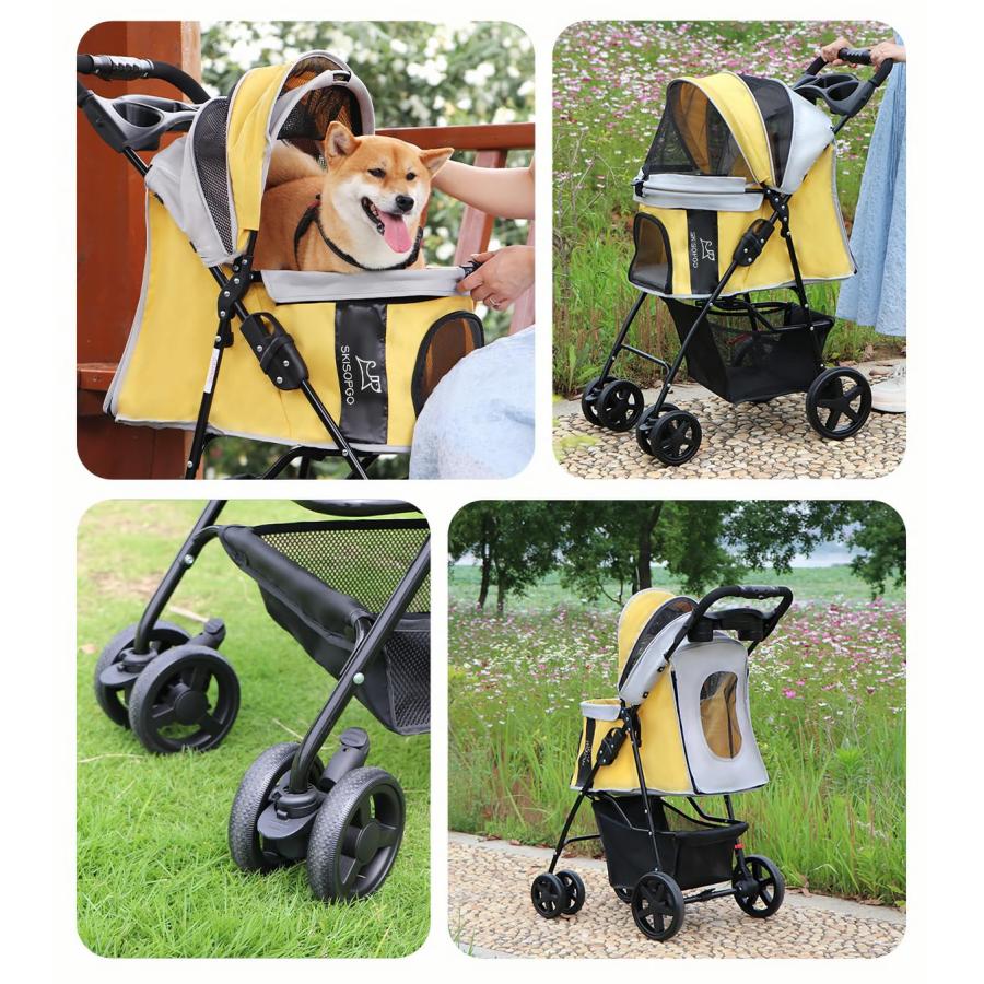 Aikenn ペットカート 折りたたみ 犬用ベビーカー 猫バギー 前輪 Aikenn ペットカート 折りたたみ 犬用ベビーカー 猫バギー 前輪
