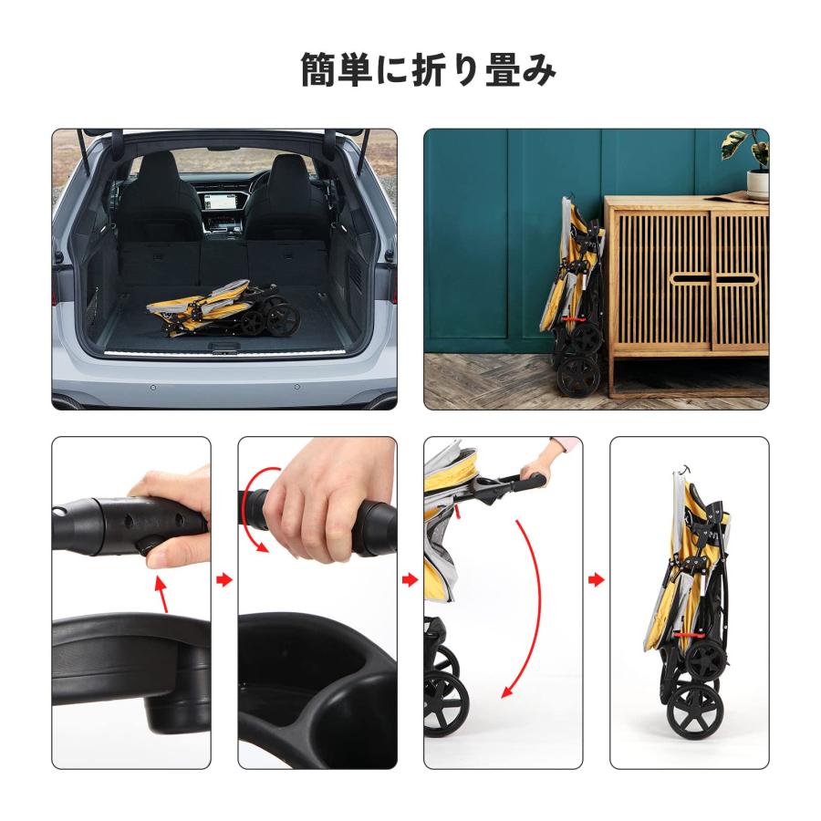 ペット カート キャリー 黒 小動物 ワンタッチ折 前輪360° 後輪ブレーキ付 imgrc0093192121.jpg
