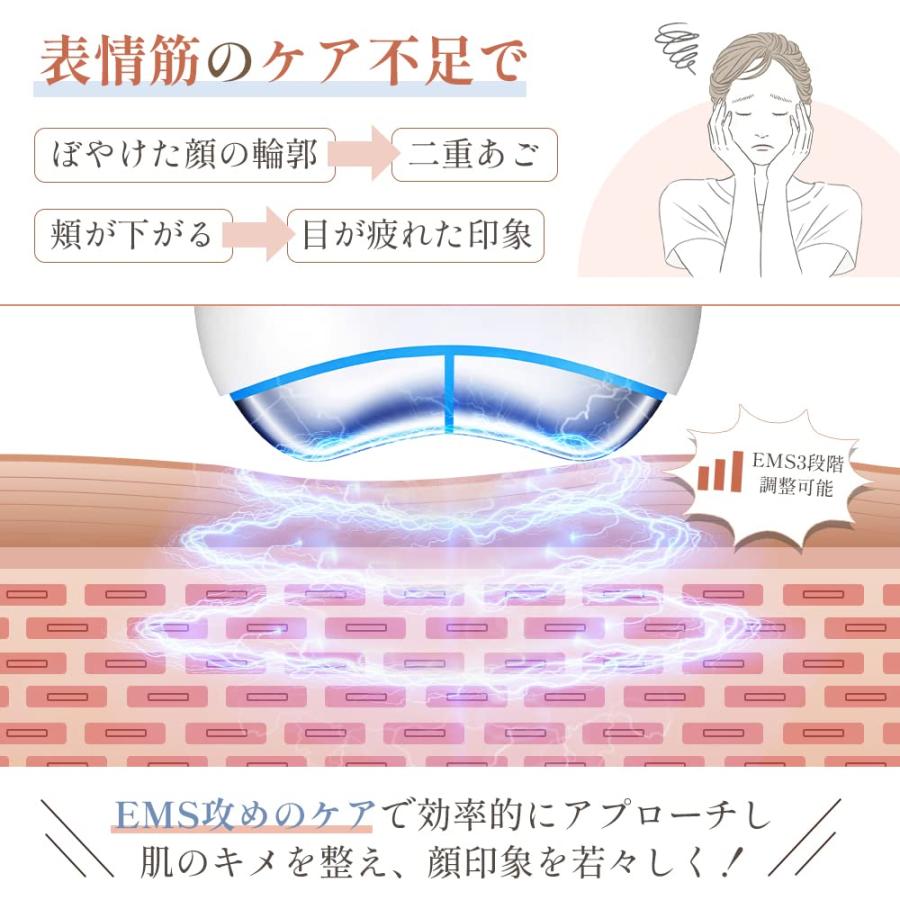 Kiboer 美顔器 かっさ 電動 カッサ 引き上げ EMS LED光 温感 小
