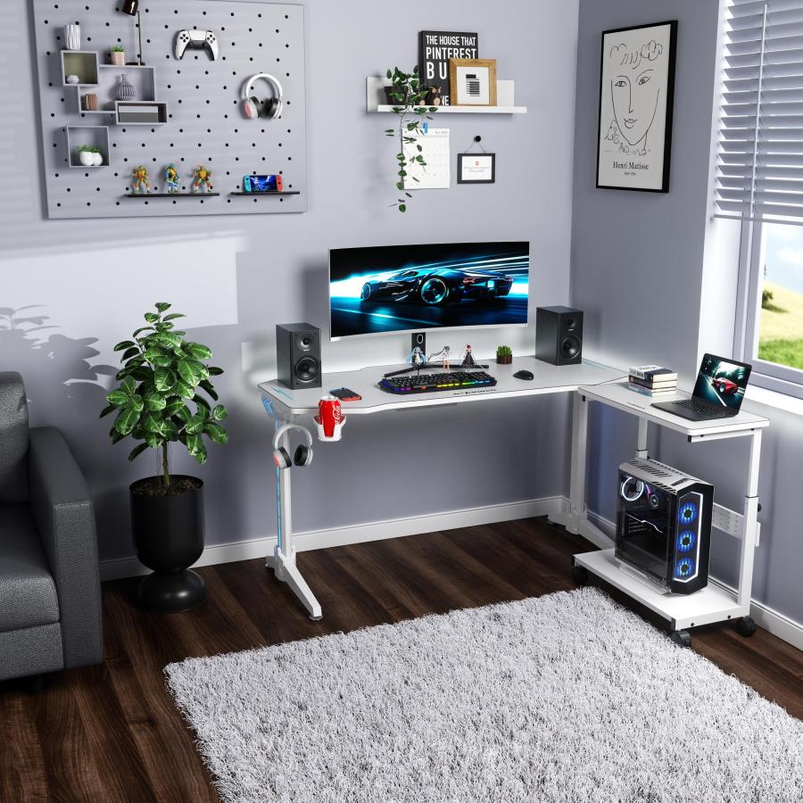 U-Power ゲーミングデスク 140cm×奥行65cm Amazon | U-POWER ゲーミングデスク [日本メーカー監修] LED 幅