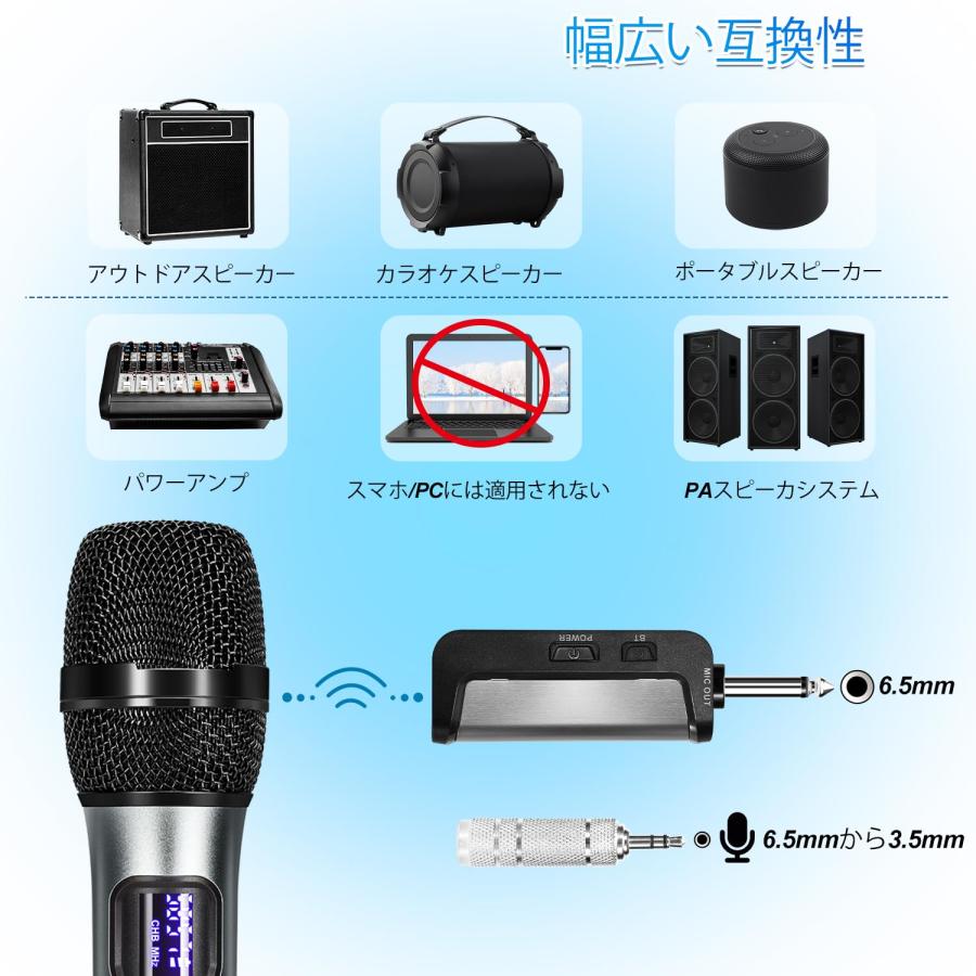 Kithouse ワイヤレスマイク Bluetoothカラオケマイク 2本セット Kithouse ワイヤレスマイク Bluetoothカラオケマイク 2本セット