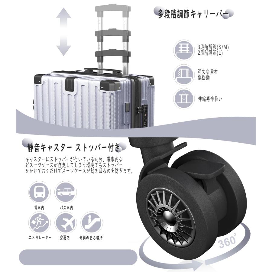 スーツケース 拡張機能付き 多機能 キャリーケース ストッパー付き Amazon | [Vivcon] スーツケース 拡張機能付き 多機能 キャリー