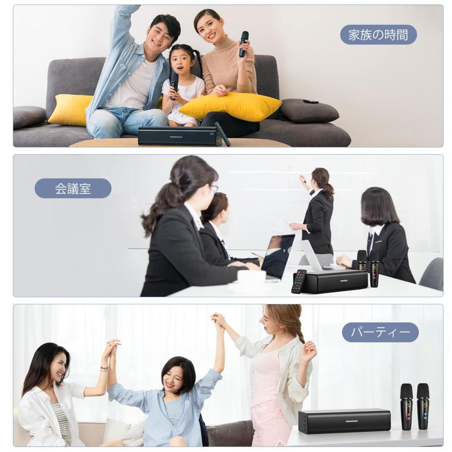 THOMSON カラオケセット 拡声器 ワイヤレスマイク2本付き PA