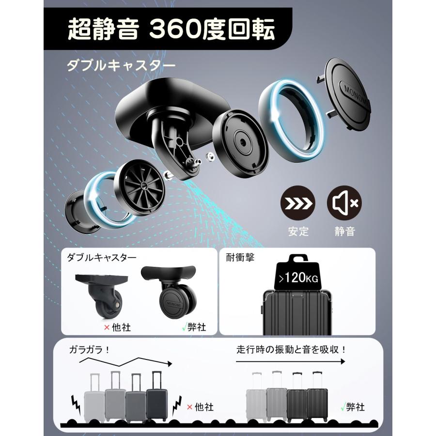 MONOMI] スーツケース 拡張機能付 大型 キャリーケース Lサイズ