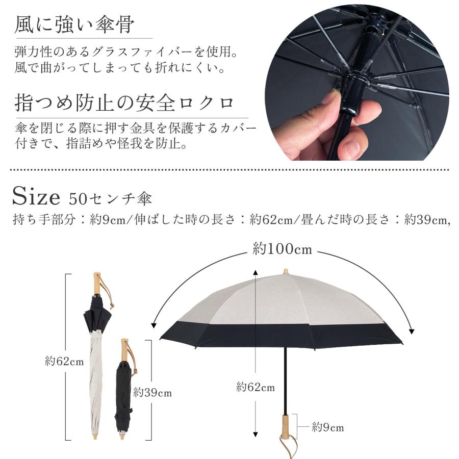 しぃちゃん　遮光　日傘 晴雨兼用 折りたたみ傘　 ブラック/ベージュ Loo＆c セール 完全遮光 日傘 晴雨兼用 傘 レディース