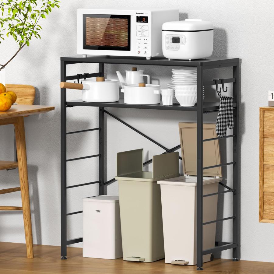 YDH ゴミ箱上ラック 幅80×奥行40×高さ100cm キッチンラック 5段可動棚