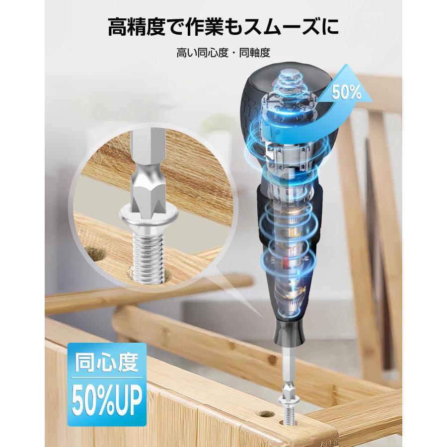 Yacooda 電動ドライバー 小型 強力 トルク3段階調節 【高い同心度 