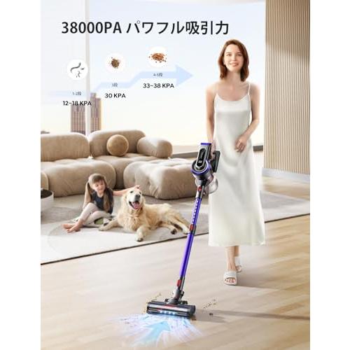 コードレス掃除機 【革新モデル】 450W 38KPa 超強力吸引 タッチ コードレス掃除機 【革新モデル】 450W 38KPa 超強力吸引 タッチ