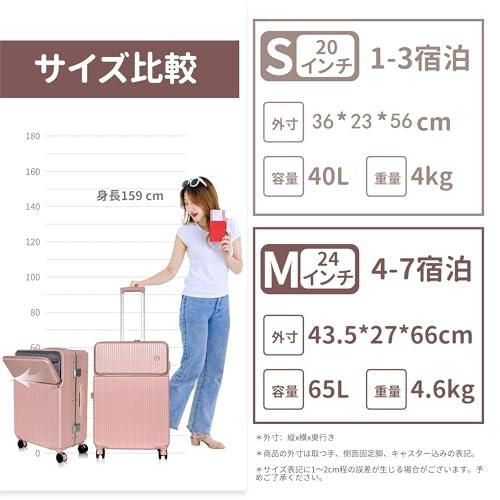 Spyplan] キャリーケース フロントオープン キャスター ストッパー付き