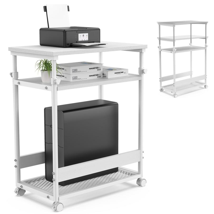 DOMICON パソコンラック pcワゴン 昇降式 幅62×奥行36×高さ68~96cm