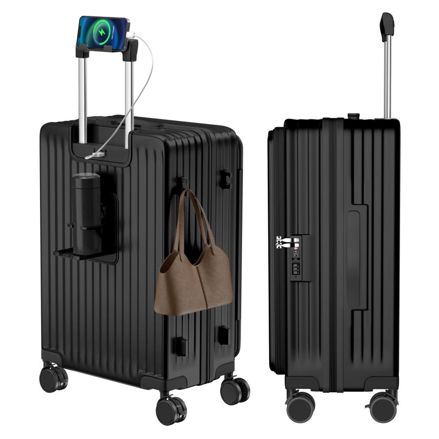 ［Vivcon] スーツケース 拡張機能付き 多機能 キャリーケース ピンク L Amazon | [Vivcon] スーツケース 拡張機能付き 多機能 キャリー