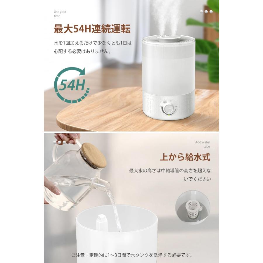 2025最新モデル 加湿器 加湿器 卓上 超音波 3.5L大容量 上部給水アロマ
