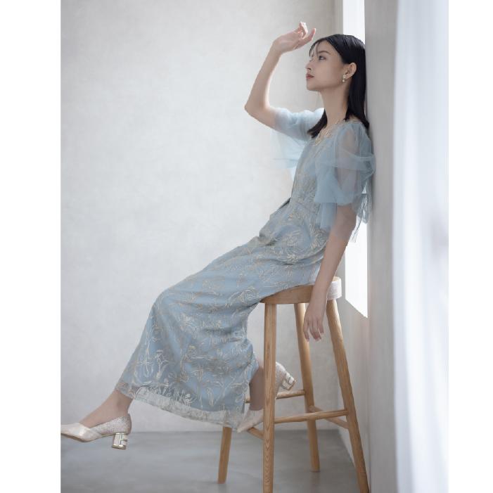 LE’RURE オケージョンドレス ブルー LE'RURE 【 LERURE 】9382 パーティードレス 結婚式 ワンピース