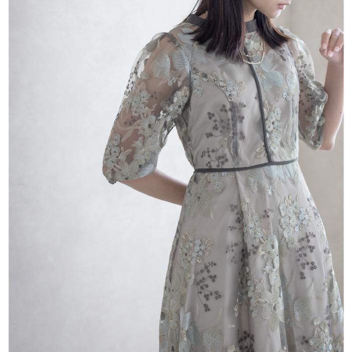 Dorry Doll フラワーエンブロイダリードレス ブルーグレー【新品未使用】 楽天市場】結婚式 ドレス ワンピース パーティードレス 刺繍レース