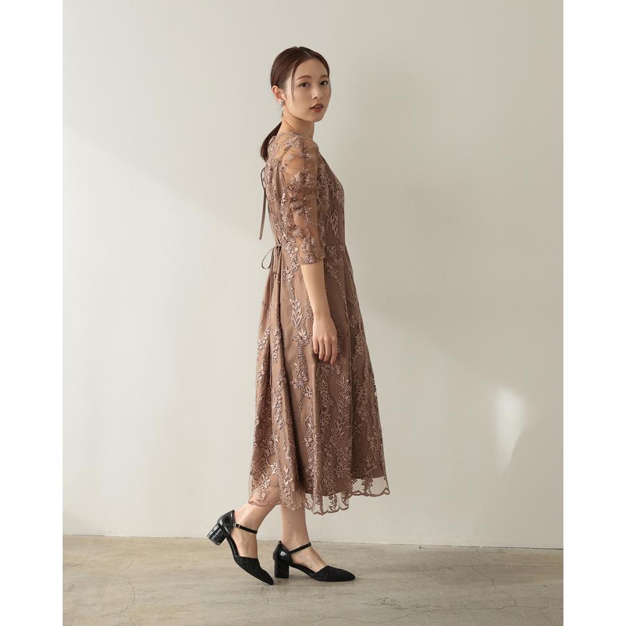 h321156 結婚式 ドレス パーティードレス 袖あり レース袖 Aライン 刺繍 大きいサイズ 体型カバー レース お呼ばれ 謝恩会 二次会 人気_17