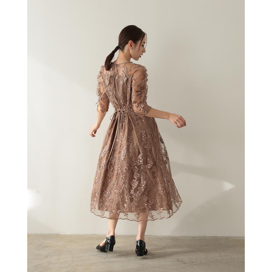 h321156 結婚式 ドレス パーティードレス 袖あり レース袖 Aライン 刺繍 大きいサイズ 体型カバー レース お呼ばれ 謝恩会 二次会 人気_18