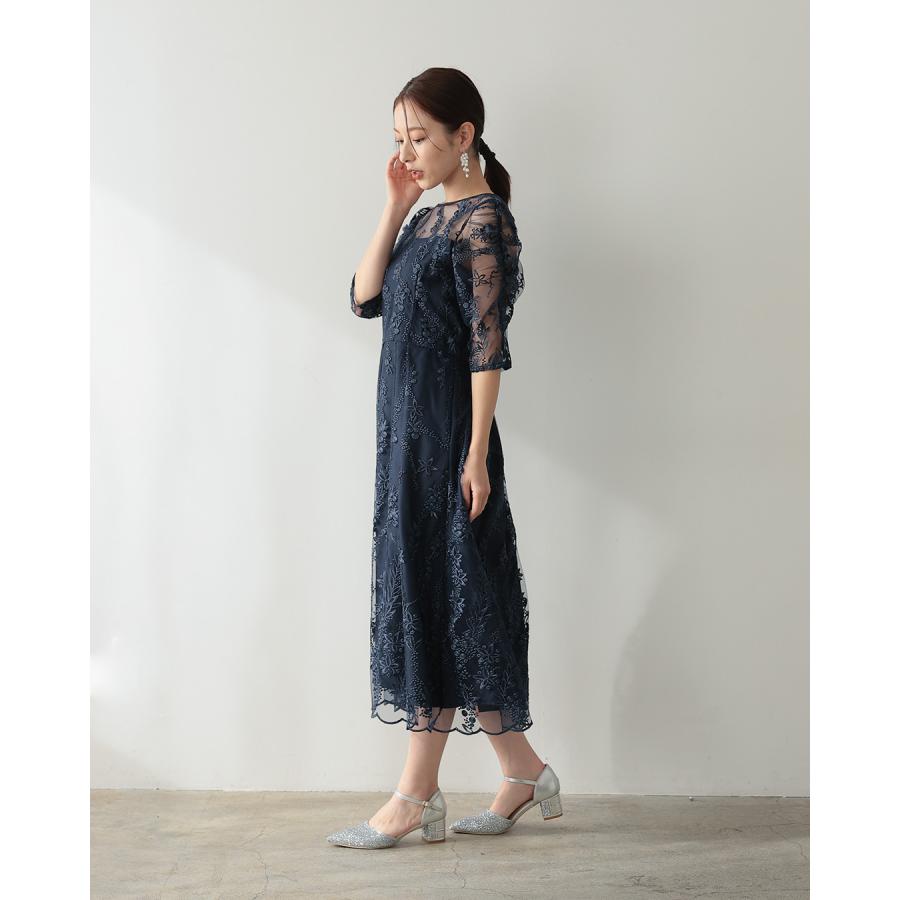 h321156 結婚式 ドレス パーティードレス 袖あり レース袖 Aライン 刺繍 大きいサイズ 体型カバー レース お呼ばれ 謝恩会 二次会 人気_19