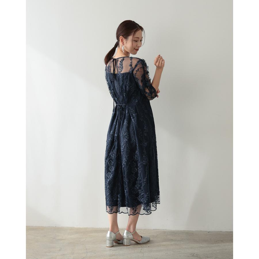 h321156 結婚式 ドレス パーティードレス 袖あり レース袖 Aライン 刺繍 大きいサイズ 体型カバー レース お呼ばれ 謝恩会 二次会 人気_20