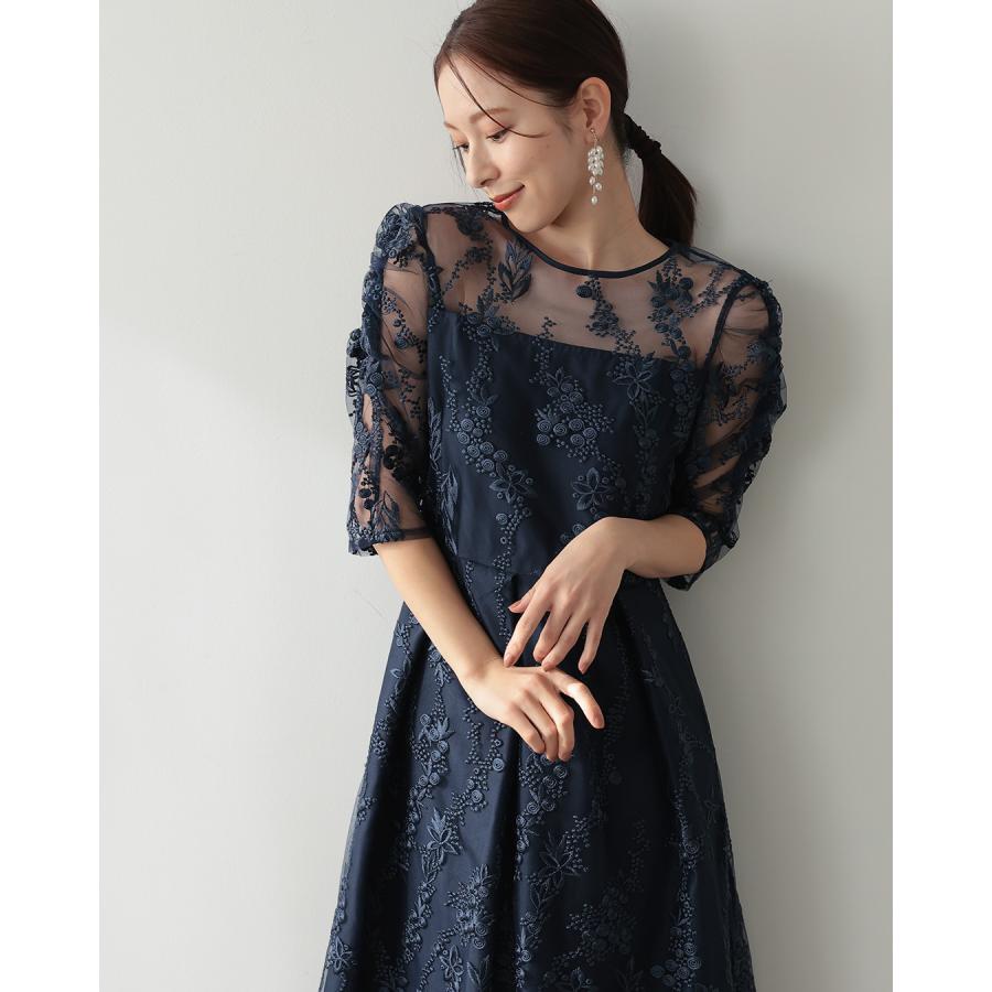 h321156 結婚式 ドレス パーティードレス 袖あり レース袖 Aライン 刺繍 大きいサイズ 体型カバー レース お呼ばれ 謝恩会 二次会 人気_22