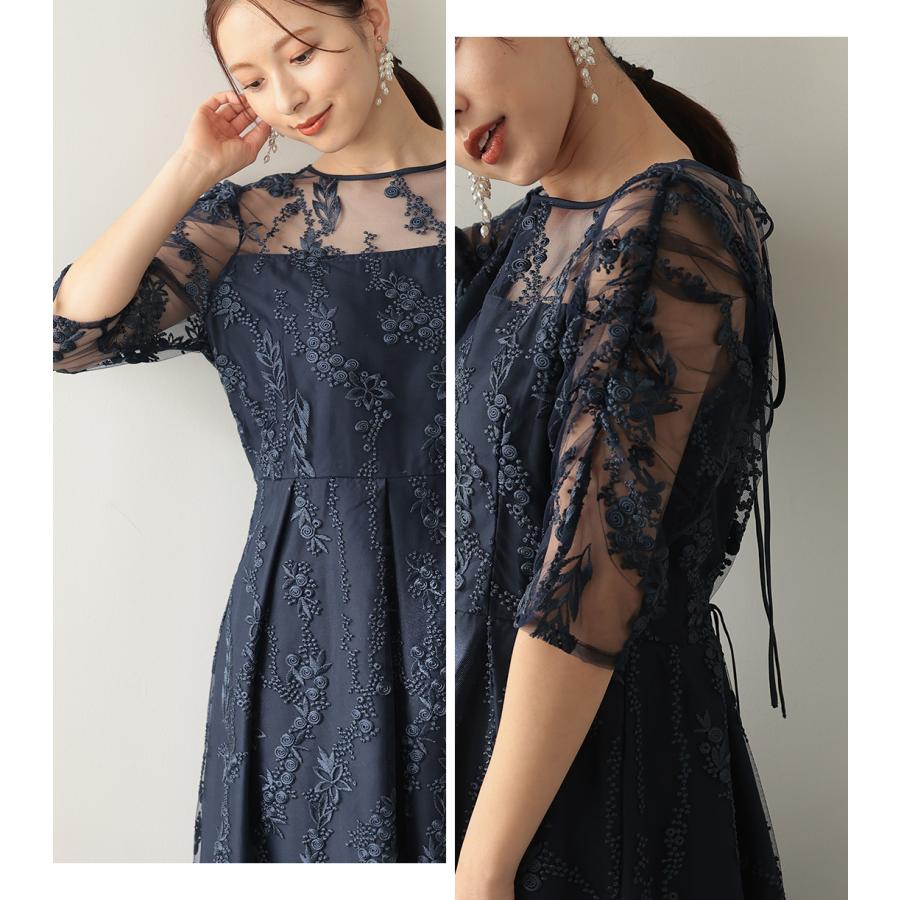 h321156 結婚式 ドレス パーティードレス 袖あり レース袖 Aライン 刺繍 大きいサイズ 体型カバー レース お呼ばれ 謝恩会 二次会 人気_23