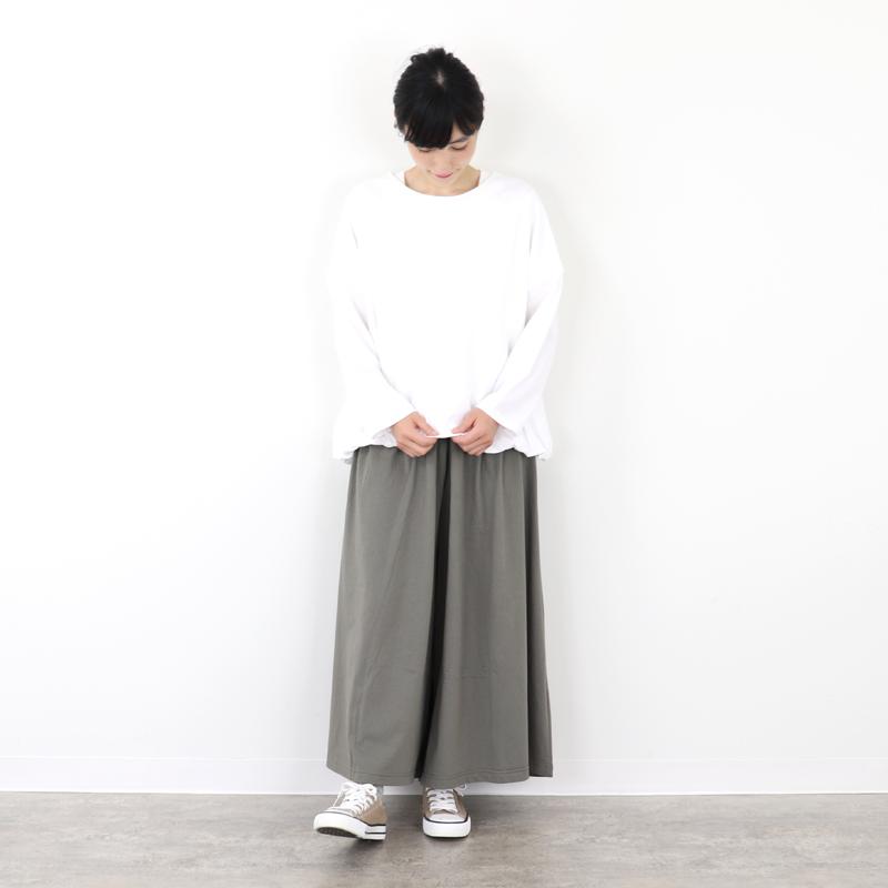 プルオーバー レディース 綿 コットン 秋 白 黒 tシャツ ロンT harmonie -Organic Cotton-　(アルモニ オーガニックコットン）30/-天竺 2重仕立て バルーン