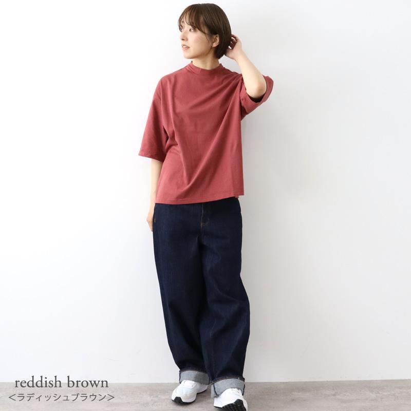 【美品】LEONARD ハイネック半袖コットンシャツL 美品】LEONARD ハイネック半袖コットンシャツL