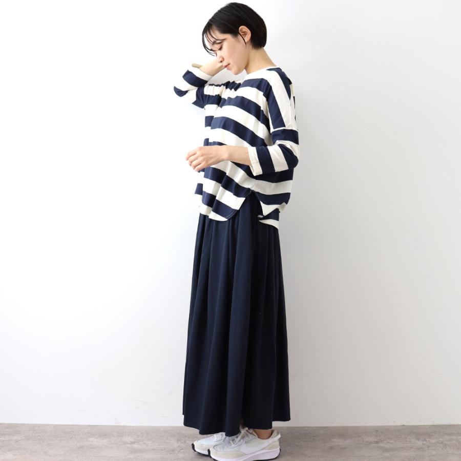 harmonie（アルモニ）-Organic Cotton- ふんわり天竺・ワイドボーダードロップショルダー8分袖 8820661｜plage-keep-it-simple｜11