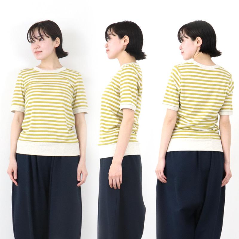 ボーダーtシャツ 半袖tシャツ レディース 綿 夏 半袖 harmonie -Organic Cotton- (アルモニ オーガニック コットン）フライス ボーダー tシャツ 日本製 綿100％｜plage-keep-it-simple｜26