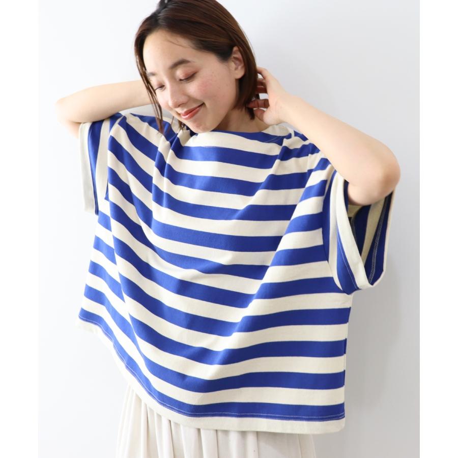 TEEシャツ tシャツ 半袖 プルオーバー ゆったり 大きめ 綿 おしゃれ harmonie アルモニ 度詰め 天竺 ボーダー ワイドシルエット 綿100％ 日本製 62520721 harmonie TEEシャツ tシャツ 半袖 プルオーバー ゆったり 大きめ