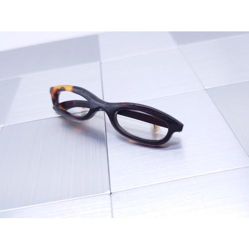 本べっ甲 ブローチ メガネモチーフ 立体的 存在感 大人可愛く ワンポイント リーズナブル（B-049）の画像