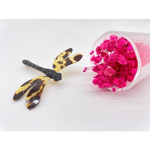 本べっ甲 ブローチ トンボ 立体感 職人 伝統工芸 一品 縁起 オーガニック ワンポイント（B-081）の画像