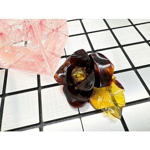 本べっ甲ブローチ （B-096） 琥珀 バルティックアンバー バラフ 天然