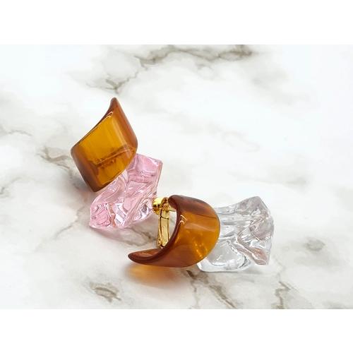 本べっ甲 イヤリング ツメ部 白甲 贅沢 深み C型 上品 魅力 プレゼント シンプル 天然素材（E-128）の画像