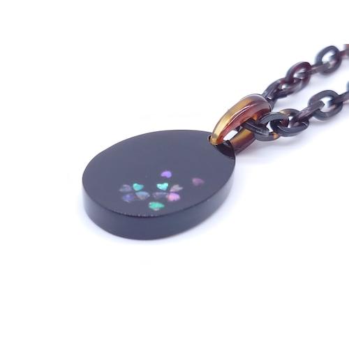 本べっ甲 蒔絵 ペンダント しずく型 桜 モチーフ 螺鈿 可愛く 上品 花びら ひらひら 貝 キラキラ 上品 (Ma-003)の画像